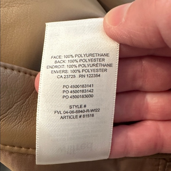 NWT Aritzia Wilfred The Melina Vegan Leather Pant in Saville Beige 0 - Picture 11 of 11